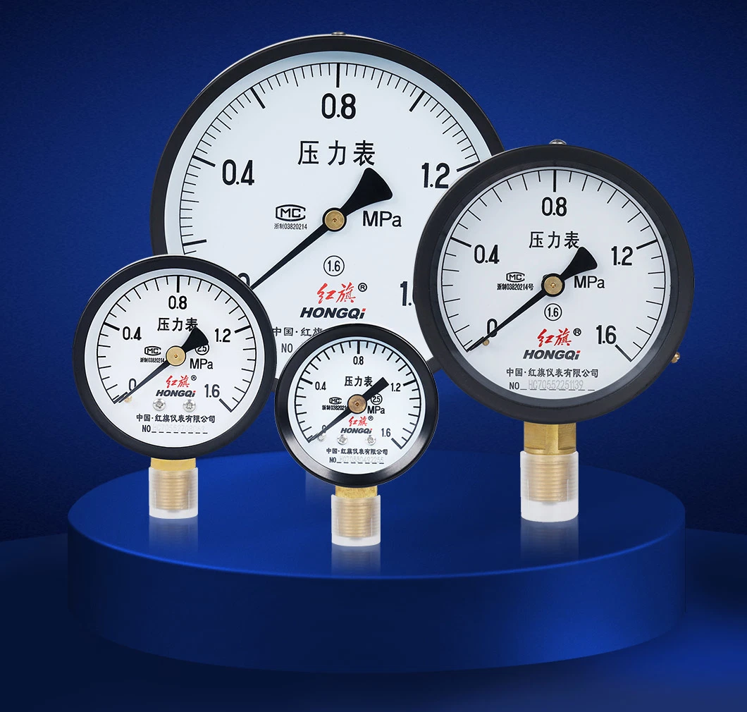 Hongqi 4" Standard Pressure Gauge M20*1.5 NPT1/2 G1/2